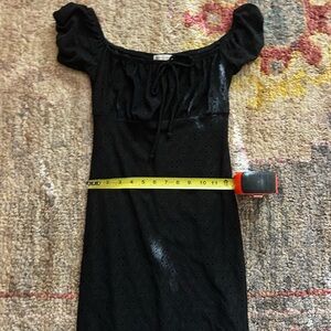 Black LA Hearts Mesh Off-The-Shoulder Dress